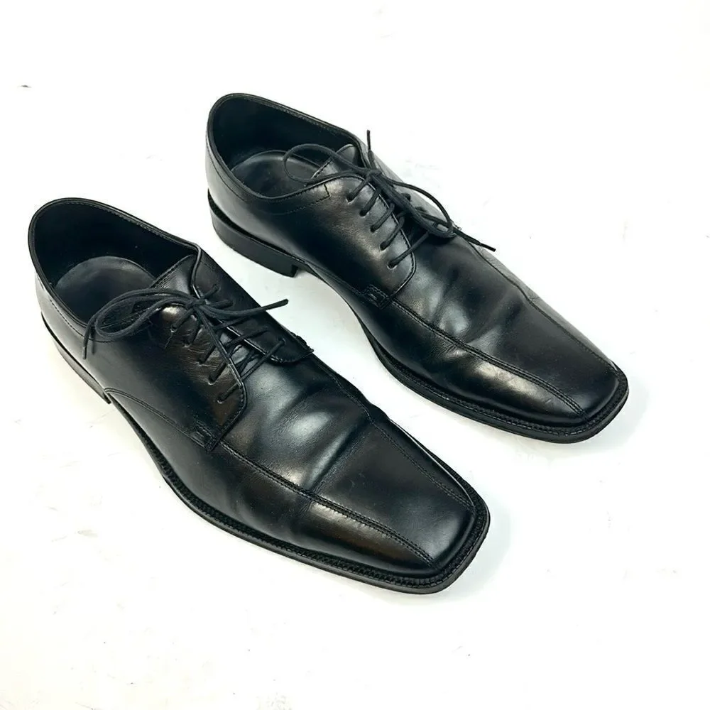BOSS Hugo Boss Black Square Toe Dress Shoe Derby Lace Up Men’s Size US 11